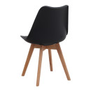 Καρέκλα Τραπεζαρίας Viva Megapap pp - pu Μαύρο - Ξύλινο Φυσικό Πόδι 48,5x54x80εκ.