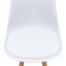 Καρέκλα Τραπεζαρίας Viva Megapap pp - pu Λευκό - Ξύλινο Φυσικό Πόδι 48,5x54x80εκ.