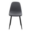 Καρέκλα Τραπεζαρίας Iris Megapap Γκρι Ύφασμα - Μεταλλικό Μαύρο Πόδι 43x50x85εκ.