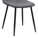 Καρέκλα Τραπεζαρίας Iris Megapap Γκρι Ύφασμα - Μεταλλικό Μαύρο Πόδι 43x50x85εκ.