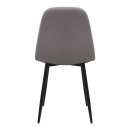 Καρέκλα Τραπεζαρίας Iris Megapap Μπεζ Ύφασμα - Μεταλλικό Μαύρο Πόδι 43x50x85εκ.