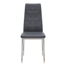 Καρέκλα Τραπεζαρίας Rosa Megapap Γκρι pu - Μεταλλικό Πόδι Χρωμίου 41x48x98εκ.