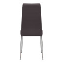 Καρέκλα Τραπεζαρίας Rosa Megapap Καφέ pu - Μεταλλικό Πόδι Χρωμίου 41x48x98εκ.