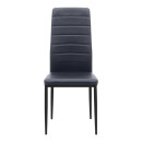 Καρέκλα Τραπεζαρίας Rosa Megapap Μαύρο pu - Μεταλλικό Μαύρο Πόδι 40x52x96εκ.