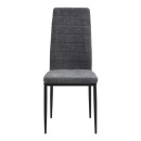 Καρέκλα Τραπεζαρίας Rosa Megapap Γκρι Ύφασμα - Μεταλλικό Μαύρο Πόδι 41x51x96εκ.