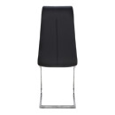 Καρέκλα Τραπεζαρίας Vela Megapap Μαύρο pu - Μεταλλική Βάση Χρωμίου 41x61x107εκ.