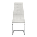 Καρέκλα Τραπεζαρίας Vela Megapap Λευκό pu - Μεταλλική Βάση Χρωμίου 41x61x107εκ.