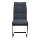 Καρέκλα Τραπεζαρίας Laura Megapap Ανθρακί Ύφασμα - Μεταλλική Μαύρη Βάση 42x58x98εκ.