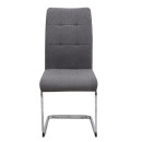 Καρέκλα Τραπεζαρίας Laura Megapap Γκρι Ύφασμα - Μεταλλική Βάση Χρωμίου 42x58x98εκ.