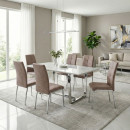 Καρέκλα Τραπεζαρίας Alma Megapap Μπεζ pu - Μεταλλικό Πόδι Χρωμίου 42x53x97εκ.