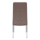 Καρέκλα Τραπεζαρίας Alma Megapap Μπεζ pu - Μεταλλικό Πόδι Χρωμίου 42x53x97εκ.