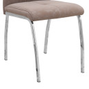 Καρέκλα Τραπεζαρίας Alma Megapap Μπεζ pu - Μεταλλικό Πόδι Χρωμίου 42x53x97εκ.