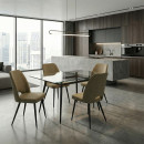 Καρέκλα Τραπεζαρίας Christy Megapap Λαδί Ύφασμα - Μεταλλικό Μαύρο Πόδι 47x59x90εκ.