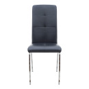 Καρέκλα Τραπεζαρίας Alma Megapap Μαύρο pu - Μεταλλικό Πόδι Χρωμίου 42x53x97εκ.