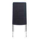 Καρέκλα Τραπεζαρίας Alma Megapap Μαύρο pu - Μεταλλικό Πόδι Χρωμίου 42x53x97εκ.