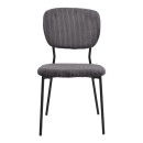 Καρέκλα Τραπεζαρίας Kevin Megapap Γκρι Ύφασμα - Μεταλλικό Μαύρο Πόδι 48x51x87εκ.
