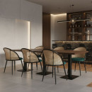 Καρέκλα Τραπεζαρίας Jacob Megapap pe Rattan - Κυπαρισσί Βελούδο - Μεταλλικό Μαύρο Πόδι 52x50x77εκ.