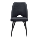 Καρέκλα Τραπεζαρίας Christy Megapap Ανθρακί Ύφασμα - Μεταλλικό Μαύρο Πόδι 47x59x90εκ.