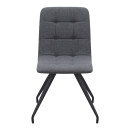 Καρέκλα Τραπεζαρίας Bianca Megapap Γκρι Ύφασμα - Μεταλλικό Μαύρο Πόδι 43x56x84εκ.