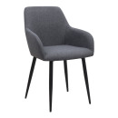 Πολυθρόνα Τραπεζαρίας Monica Megapap Γκρι Ύφασμα - Μεταλλικό Μαύρο Πόδι 54x57x84εκ.