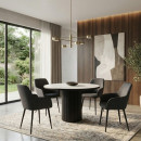 Πολυθρόνα Τραπεζαρίας Monica Megapap Γκρι Ύφασμα - Μεταλλικό Μαύρο Πόδι 54x57x84εκ.