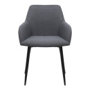 Πολυθρόνα Τραπεζαρίας Monica Megapap Γκρι Ύφασμα - Μεταλλικό Μαύρο Πόδι 54x57x84εκ.