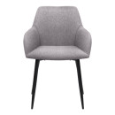 Πολυθρόνα Τραπεζαρίας Monica Megapap Μπεζ Ύφασμα - Μεταλλικό Μαύρο Πόδι 54x57x84εκ.