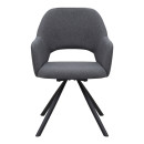 Πολυθρόνα Τραπεζαρίας Gabriel Megapap Γκρι Ύφασμα - Μεταλλικό Μαύρο Πόδι 58x60x85εκ.