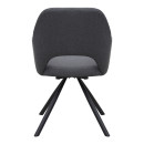 Πολυθρόνα Τραπεζαρίας Gabriel Megapap Γκρι Ύφασμα - Μεταλλικό Μαύρο Πόδι 58x60x85εκ.