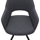 Πολυθρόνα Τραπεζαρίας Gabriel Megapap Γκρι Ύφασμα - Μεταλλικό Μαύρο Πόδι 58x60x85εκ.