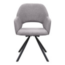 Πολυθρόνα Τραπεζαρίας Gabriel Megapap Μπεζ Ύφασμα - Μεταλλικό Μαύρο Πόδι 58x60x85εκ.