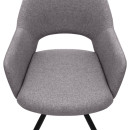 Πολυθρόνα Τραπεζαρίας Gabriel Megapap Μπεζ Ύφασμα - Μεταλλικό Μαύρο Πόδι 58x60x85εκ.