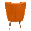 Πολυθρόνα - Μπερζέρα με Υποπόδιο Lily Megapap Κροκί Βελούδο - Μεταλλικό Πόδι Χρώμα Φυσικό 70x62x98εκ.