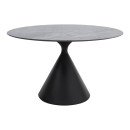 Τραπέζι Logan Megapap Sintered Stone - Μέταλλο Χρώμα Γκρι εφέ Μαρμάρου - Μαύρο Ø120x72εκ.