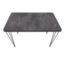 Τραπέζι Roger Megapap mdf - Μεταλλικό Χρώμα Σκούρο Γκρι Σκυροδέματος 120x70x75εκ.