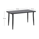 Τραπέζι Levico Megapap mdf - Μεταλλικό Χρώμα Σκούρο Γκρι Σκυροδέματος 130x75x75εκ.