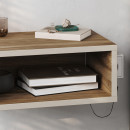 Κομοδίνο Επιτοίχιο Brik Megapap με led Χρώμα Καρυδί - Sandstone 45x30x18εκ.