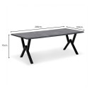 Τραπέζι Walter Megapap mdf - Μεταλλικό Χρώμα Σκούρο Γκρι Σκυροδέματος 200x100x75εκ.