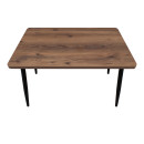 Τραπέζι Levico Megapap mdf - Μεταλλικό Χρώμα Καπνιστή Καρυδιά 130x75x75εκ.