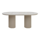 Τραπέζι Hazar Megapap mdf Χρώμα Travertine - Sandstone 180x90x77εκ.