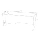 Γραφείο Επαγγελματικό Venturo Megapap Χρώμα Ανθρακί - Φυσικό Οξιάς 180x80x75εκ.