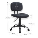 Καρέκλα Γραφείου Romano Megapap από Τεχνόδερμα Χρώμα Μαύρο 46x53x79/86εκ.