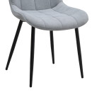 Καρέκλα Τραπεζαρίας Chiara Megapap Γκρι Ύφασμα - Μεταλλικό Μαύρο Πόδι 48x58x81εκ.