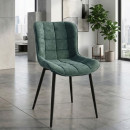 Καρέκλα Τραπεζαρίας Chiara Megapap Πράσινο Ύφασμα - Μεταλλικό Μαύρο Πόδι 48x58x81εκ.