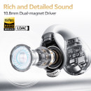 Qcy Crossky C30s White (Qt33s) Open ear Bt6.0 Ldac/aac/sbc Earbuds 40h Call Noise ai Cancelation dua