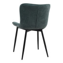 Σετ Τραπεζαρία 5τμχ Roger - Chiara Megapap mdf - Ύφασμα Χρώμα Μαύρο εφέ Μαρμάρου - Πράσινο 120x70x75εκ.