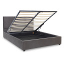 Κρεβάτι Kingston Megapap Βελούδινο με Αποθηκευτικό Χώρο Χρώμα Ανθρακί 160x200εκ.