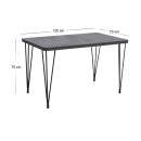 Σετ Τραπεζαρία 5τμχ Roger - Chiara Megapap mdf - Ύφασμα Χρώμα Σκούρο Γκρι Σκυροδέματος - Γκρι 120x70x75εκ.