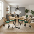 Σετ Τραπεζαρία 5τμχ Rubes - Jacob Megapap Χρώμα Φυσικό Οξιάς - Κυπαρισσί Ø100x78εκ.