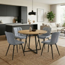 Σετ Τραπεζαρία 5τμχ Rubes - Chiara Megapap Χρώμα Φυσικό Οξιάς - Γκρι Ø100x78εκ.